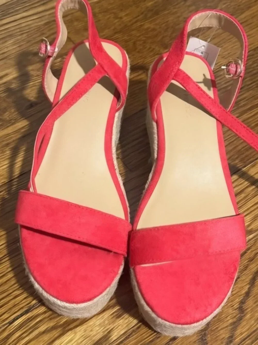NWT Banana Republic hot pink Espedrille Platform strappy shoes sandals 10